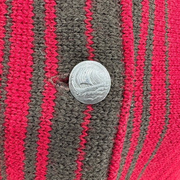 Vintage Jersey Modeller Iceland Lambs Wool Cardigan Sweater Sweden‎ M 12 Stripe - Picture 3 of 6